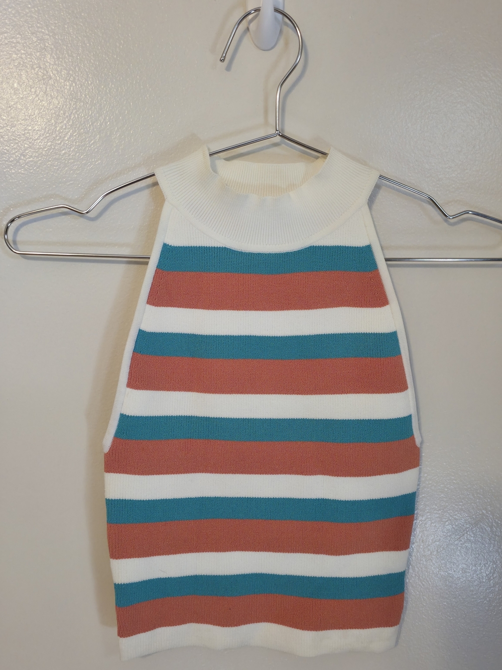Aritzia Babaton Sculpt Knit Tank Top Blue & Pink Striped - 2XS